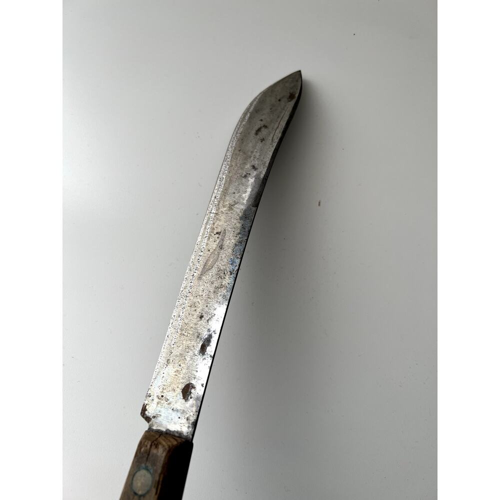 Keen Kutter Cutlery Knife Full Tang Brass Rivets Wood Handle 10" Carbon Steel